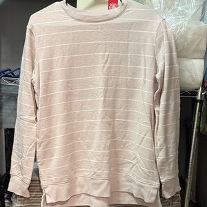 Stars Above Pink Striped Sweatshirt